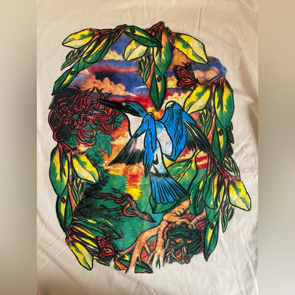 Vintage 2B Free “Love” Bird In Jungle Beige 100% Cotton Mens XXL T-Shirt Rare - Picture 1 of 12